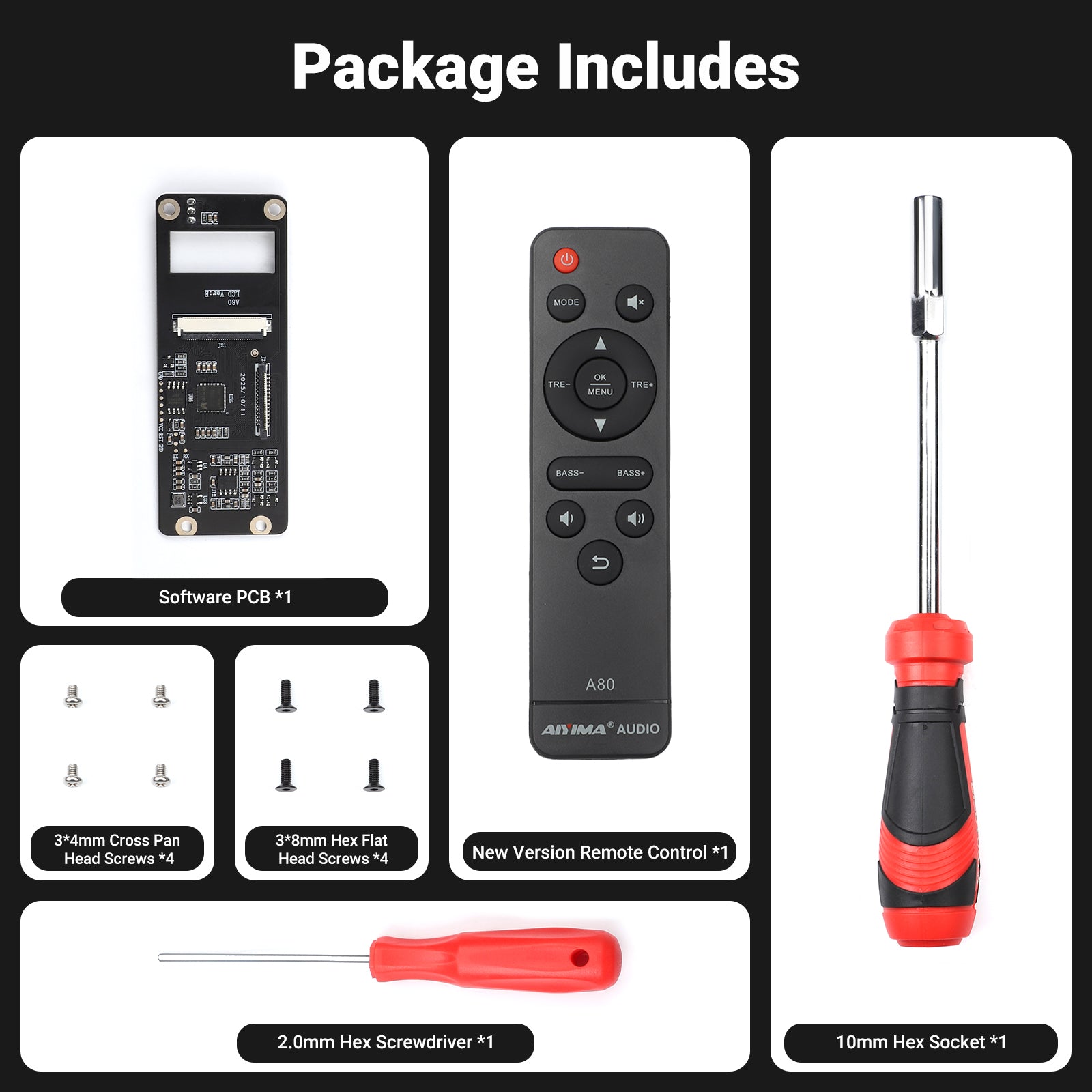 AIYIMA A80 Power amplifier Software board and remote control Upgrade firmware